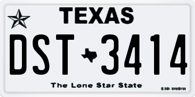 TX license plate DST3414