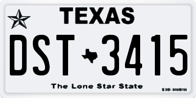 TX license plate DST3415