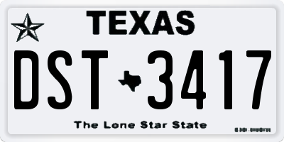 TX license plate DST3417