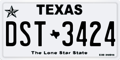 TX license plate DST3424