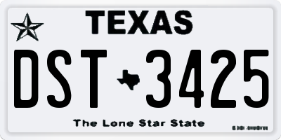 TX license plate DST3425