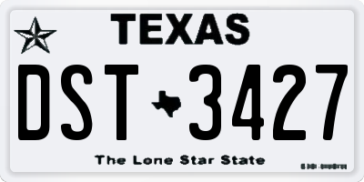 TX license plate DST3427