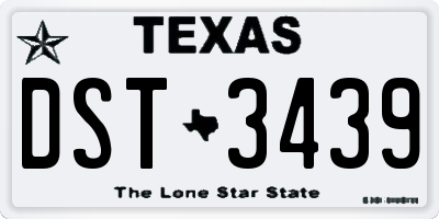 TX license plate DST3439