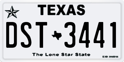 TX license plate DST3441
