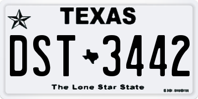 TX license plate DST3442