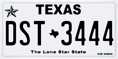 TX license plate DST3444