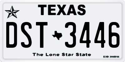 TX license plate DST3446