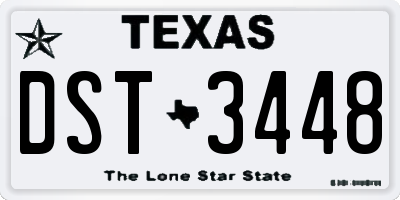 TX license plate DST3448
