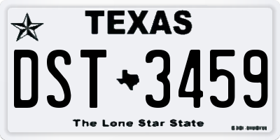 TX license plate DST3459