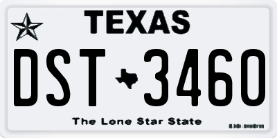 TX license plate DST3460