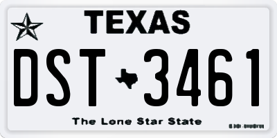 TX license plate DST3461