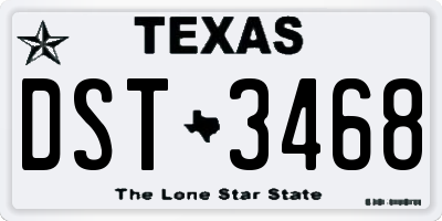 TX license plate DST3468