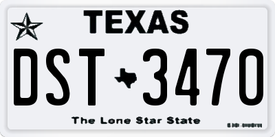 TX license plate DST3470