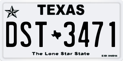 TX license plate DST3471