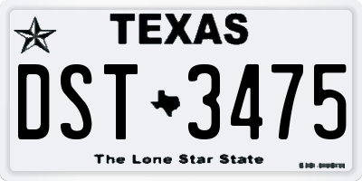 TX license plate DST3475