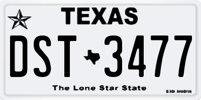 TX license plate DST3477
