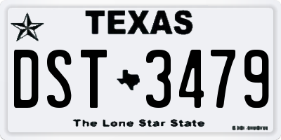 TX license plate DST3479