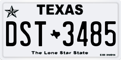 TX license plate DST3485