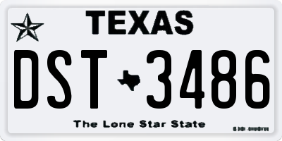 TX license plate DST3486
