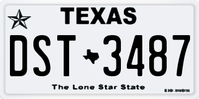 TX license plate DST3487
