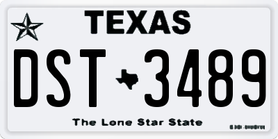 TX license plate DST3489
