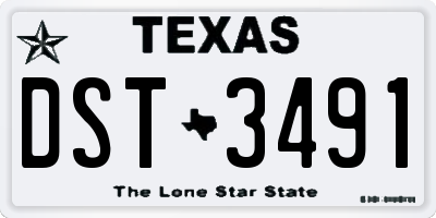 TX license plate DST3491