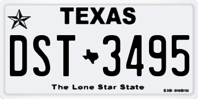 TX license plate DST3495