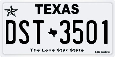 TX license plate DST3501