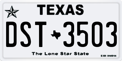 TX license plate DST3503