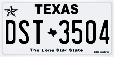 TX license plate DST3504