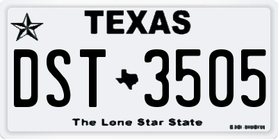 TX license plate DST3505