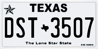 TX license plate DST3507