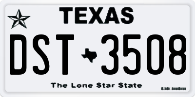 TX license plate DST3508