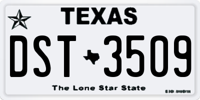 TX license plate DST3509