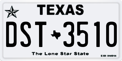 TX license plate DST3510