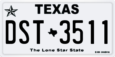 TX license plate DST3511