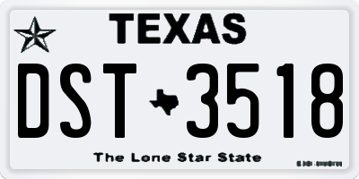 TX license plate DST3518