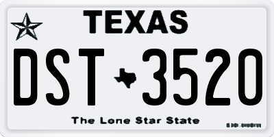 TX license plate DST3520