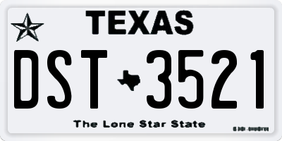 TX license plate DST3521