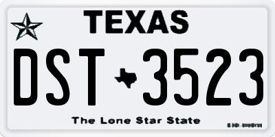 TX license plate DST3523