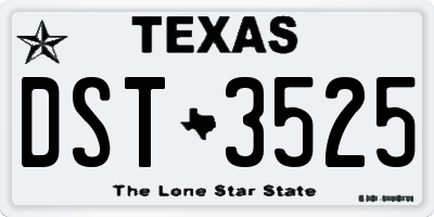 TX license plate DST3525