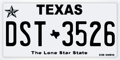 TX license plate DST3526