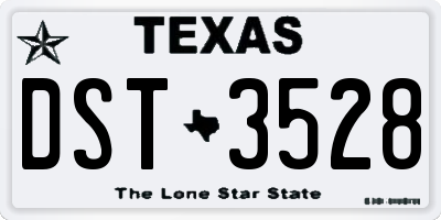 TX license plate DST3528