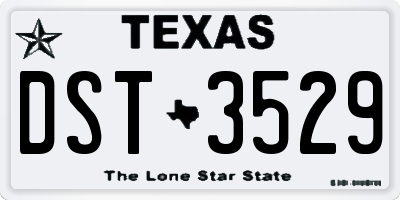 TX license plate DST3529