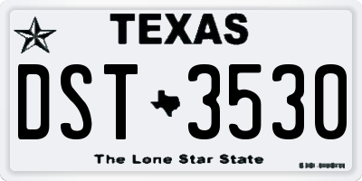 TX license plate DST3530