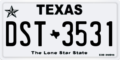 TX license plate DST3531