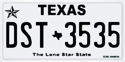 TX license plate DST3535