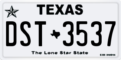 TX license plate DST3537