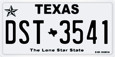 TX license plate DST3541