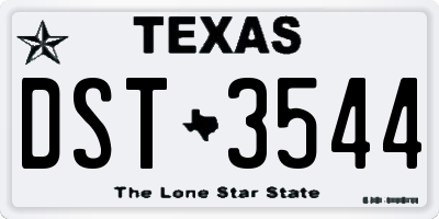 TX license plate DST3544